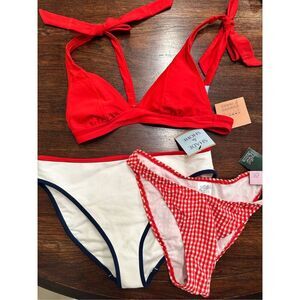 Target Brands Red & White Bikini Separates x3 Size medium New